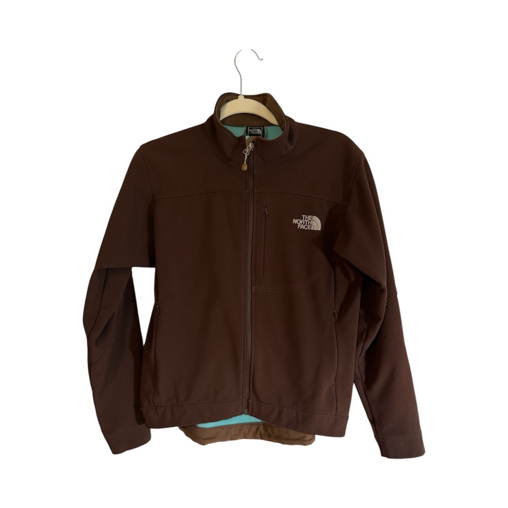 The North Face Apex Bionic Softshell Jacket Brown M Mens Full Zip Fleece Lined